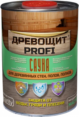 Древощит PROFI «САУНА» (натуральное масло для защиты древесины в саунах и банях)